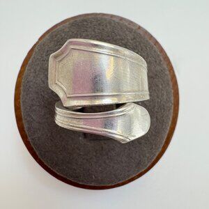 VTG Solid Sterling Silver 925 Spoon Ring Bypass Design 16mm Band Size 6.5